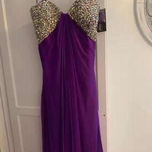 NWT Purple rhinestone Gown